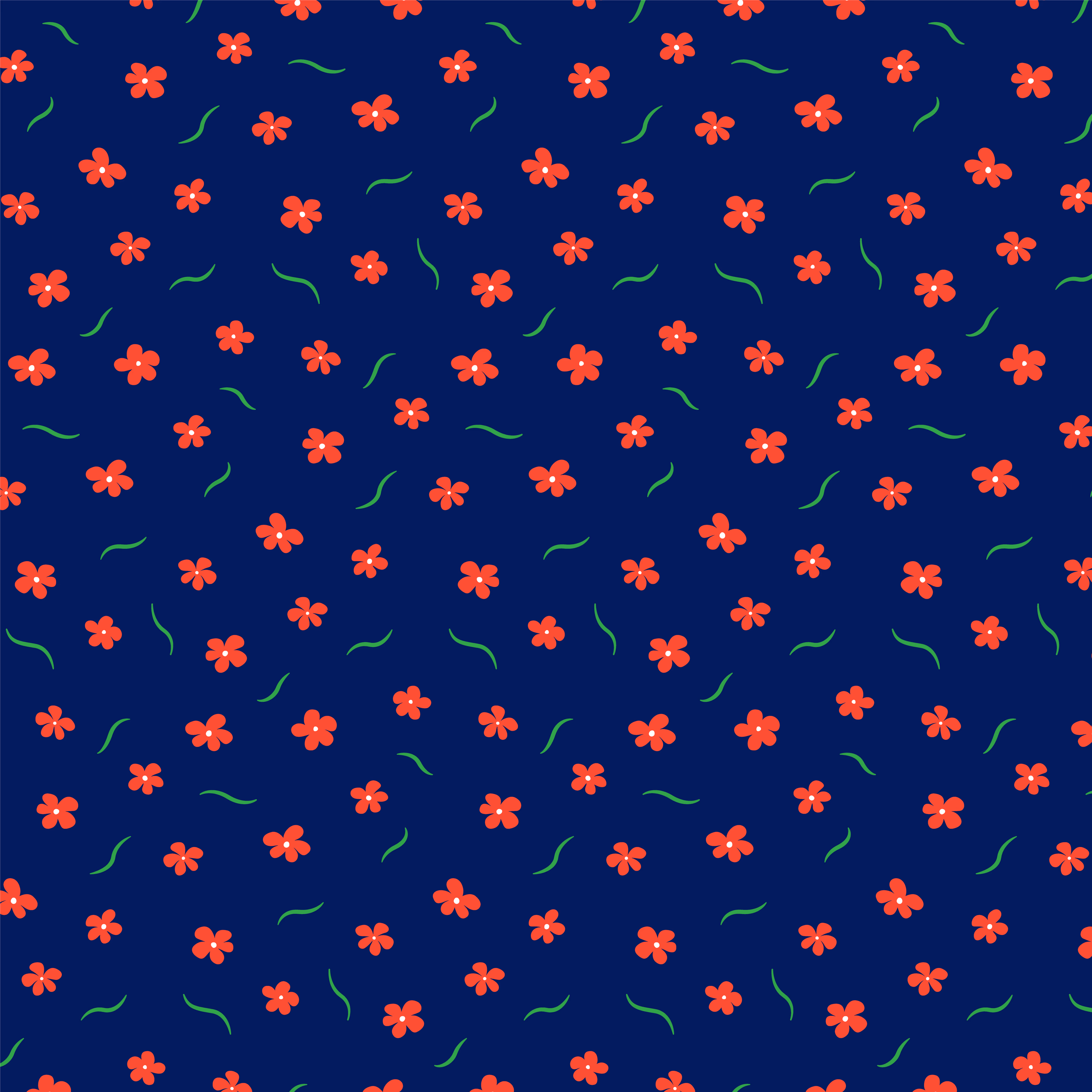 Red flowers botanical pattern