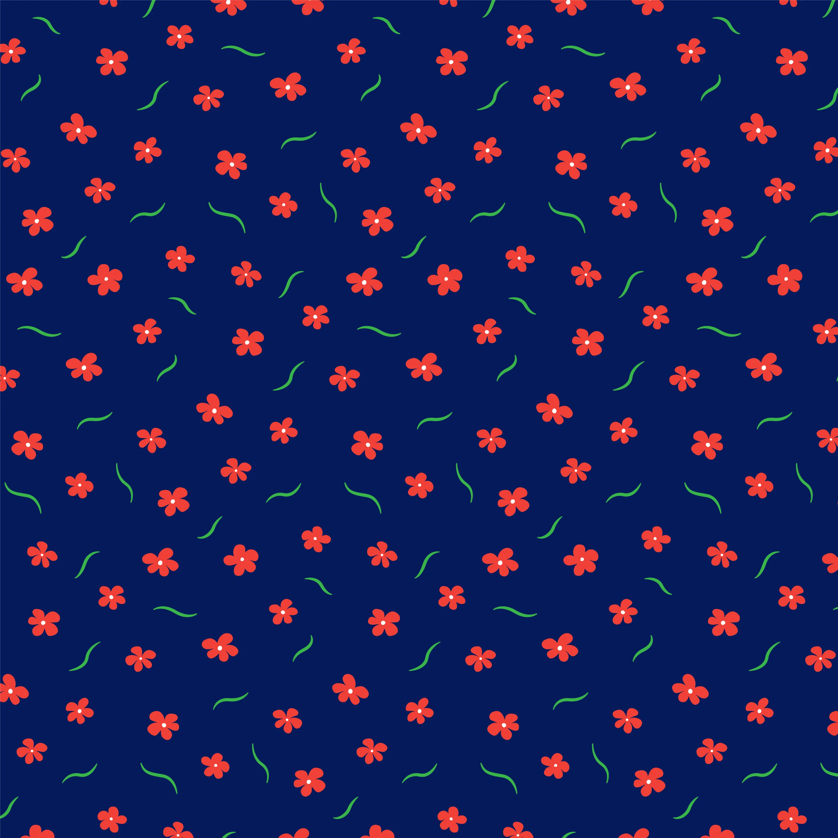 Red flowers botanical pattern