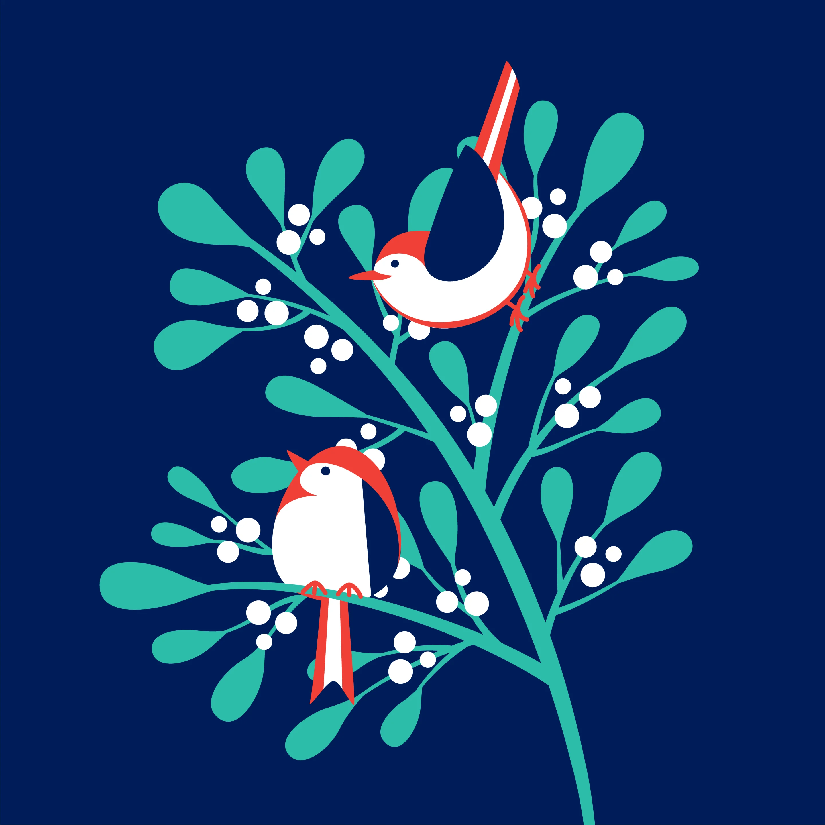 Christmas birds card