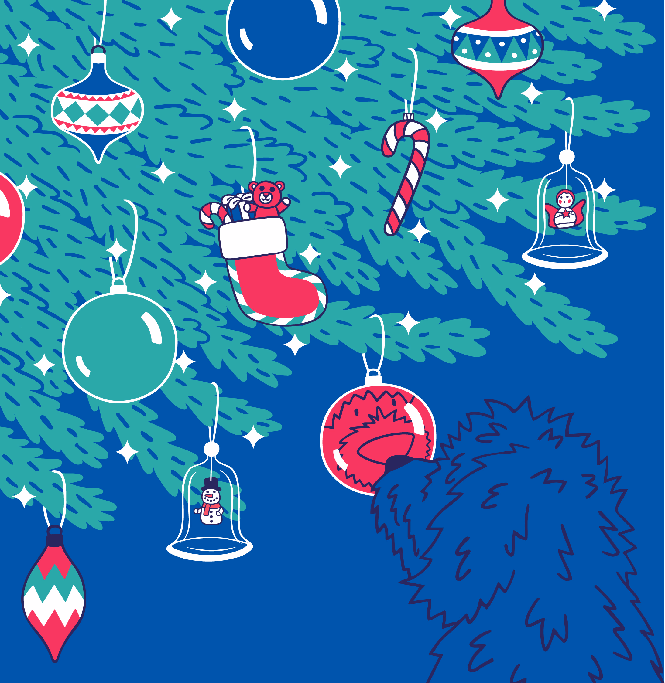 Christmas tree bauble illustration