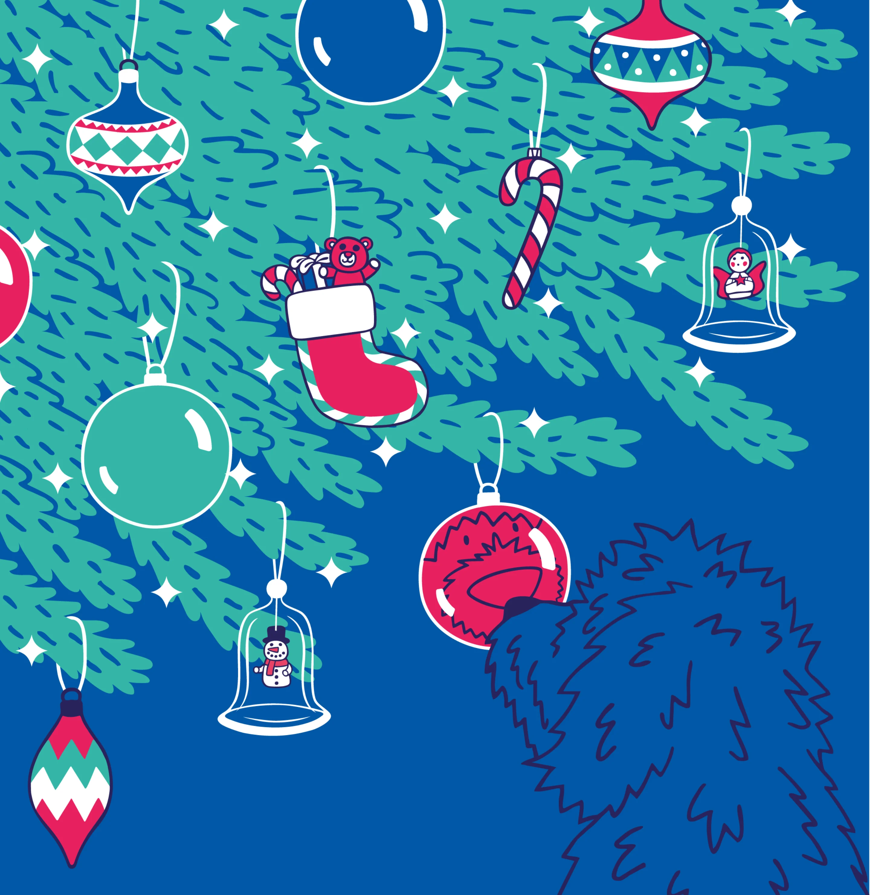 Christmas tree bauble illustration