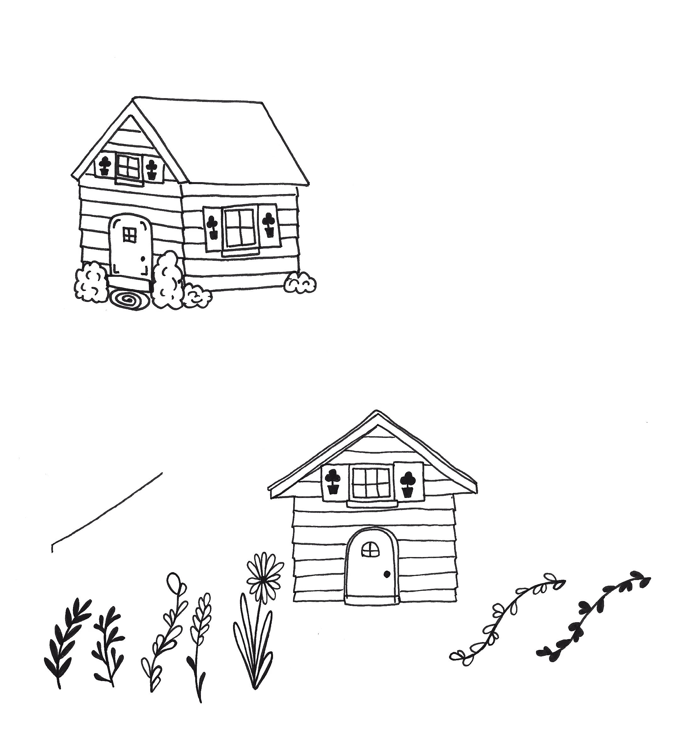Cottage sketches sheet 1