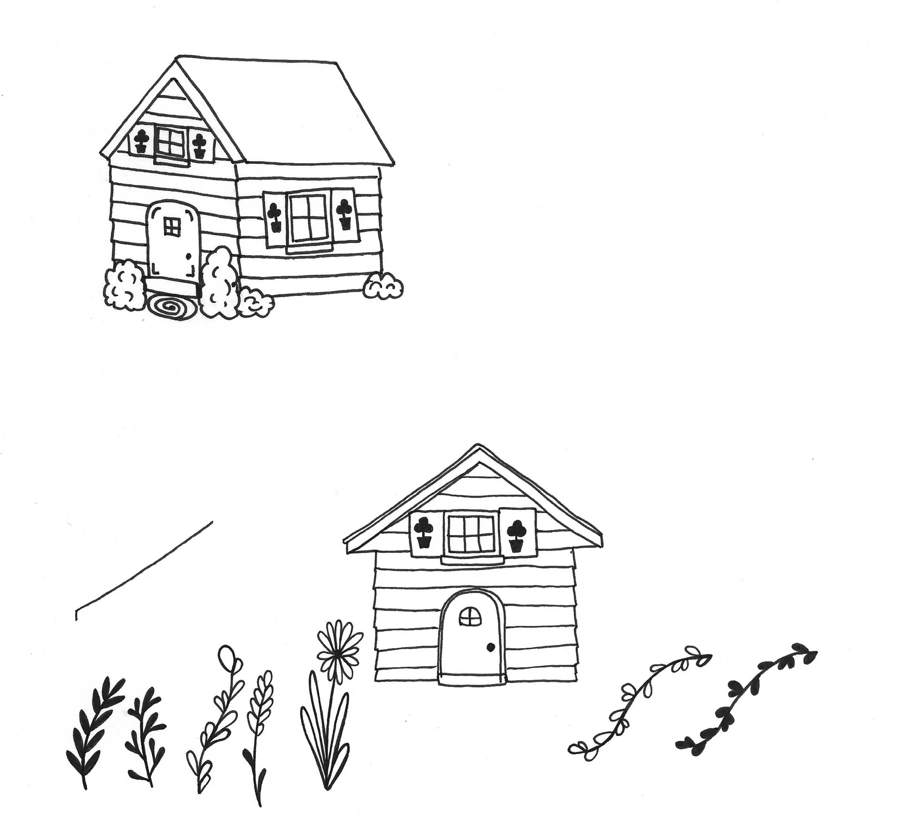 Cottage sketches sheet 1