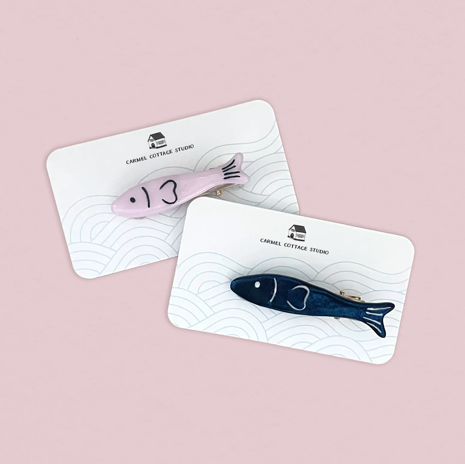 Fish hairclip packaging backing card