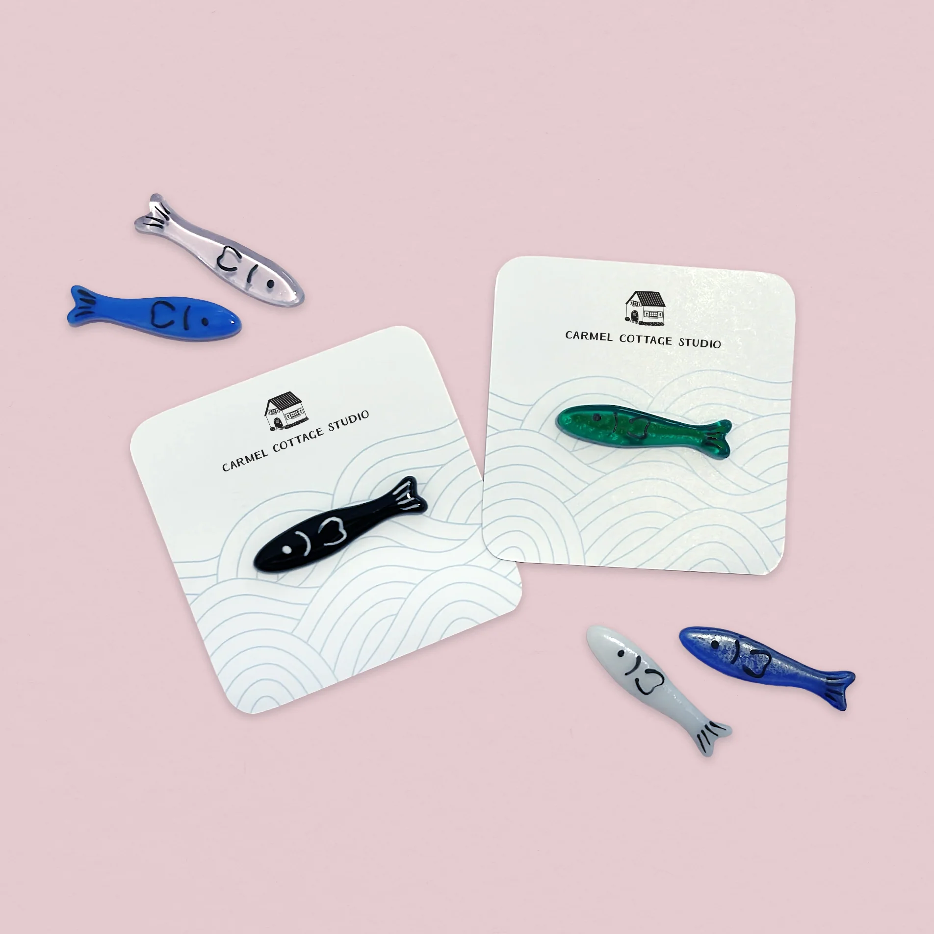 Fish pin packaging backing card
