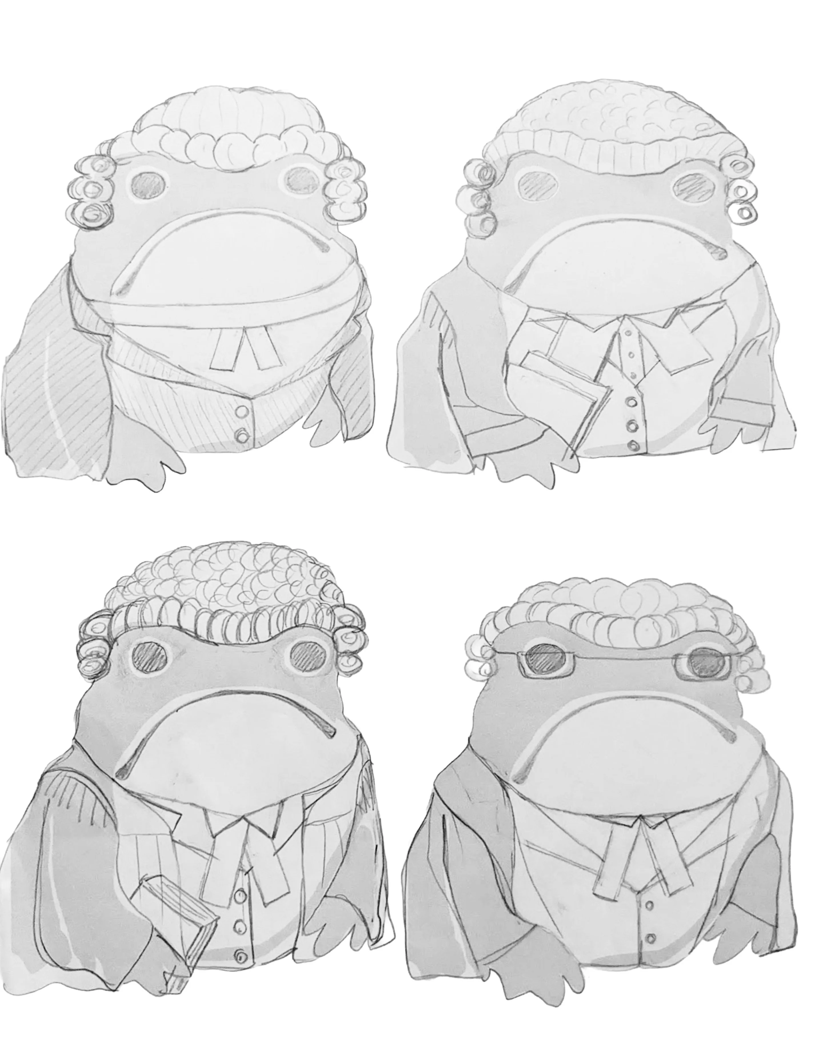 Frog lawyer sketches