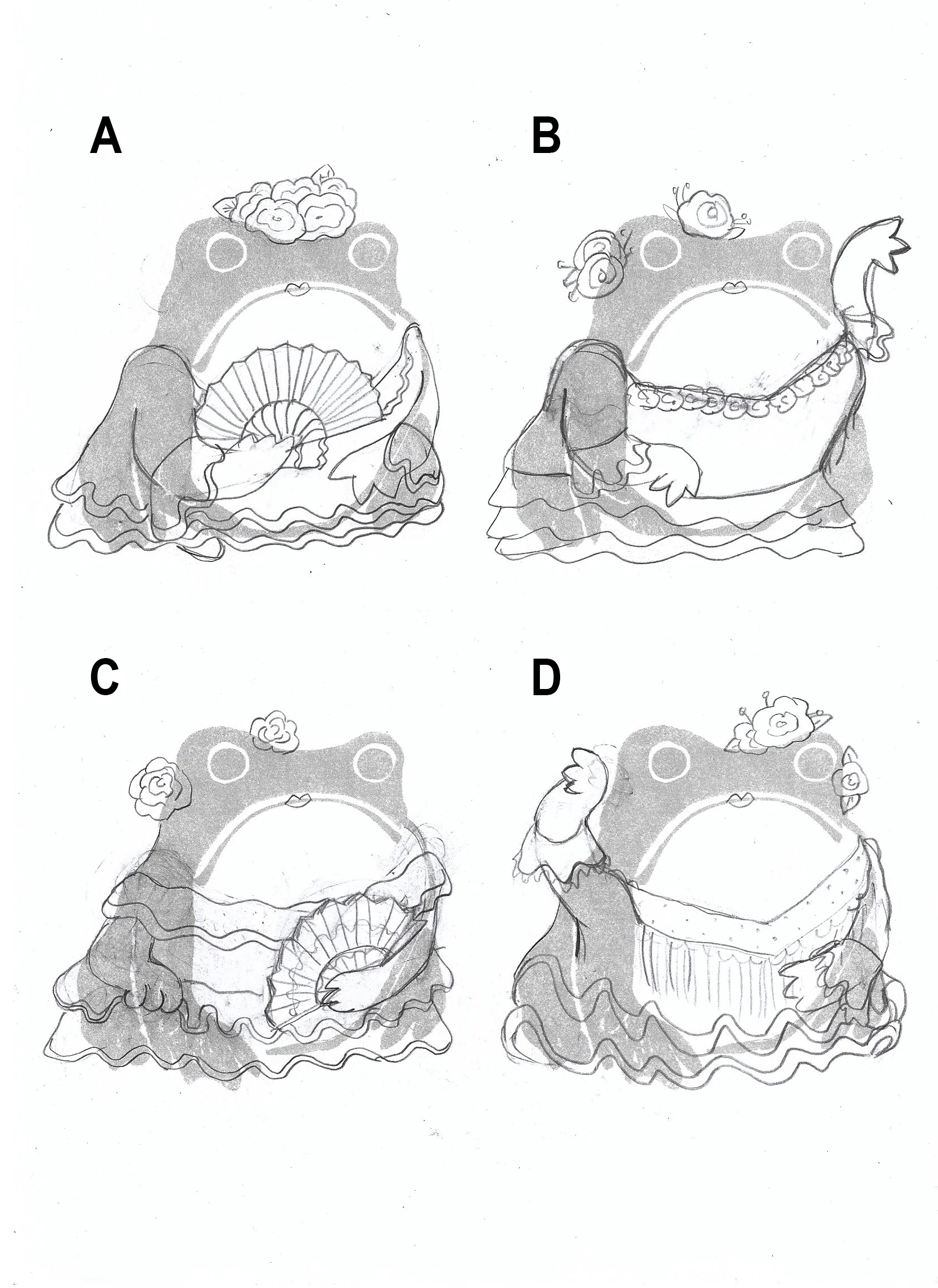Flamenco frogs sketch