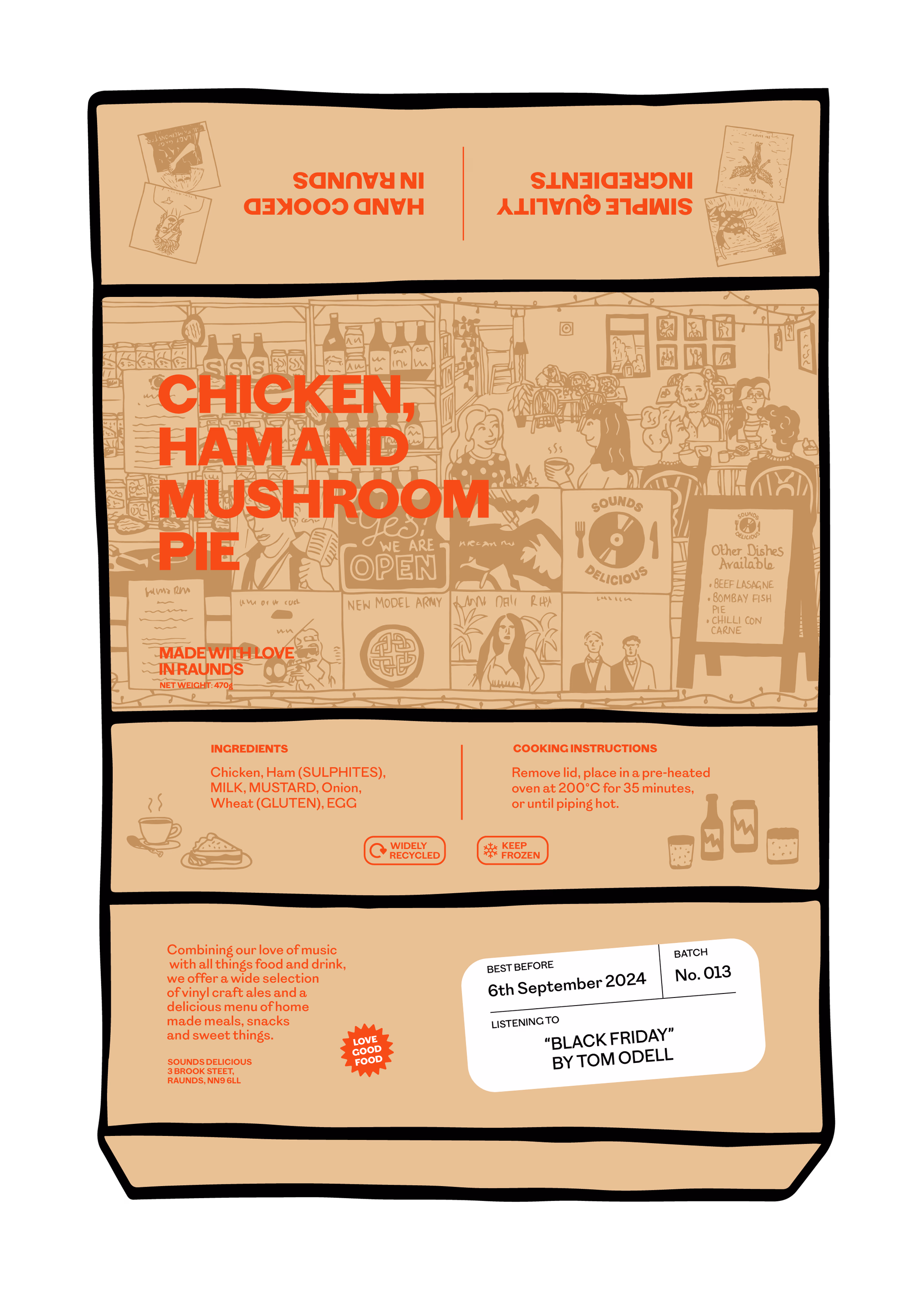 Sounds Delicious packaging flat artwork