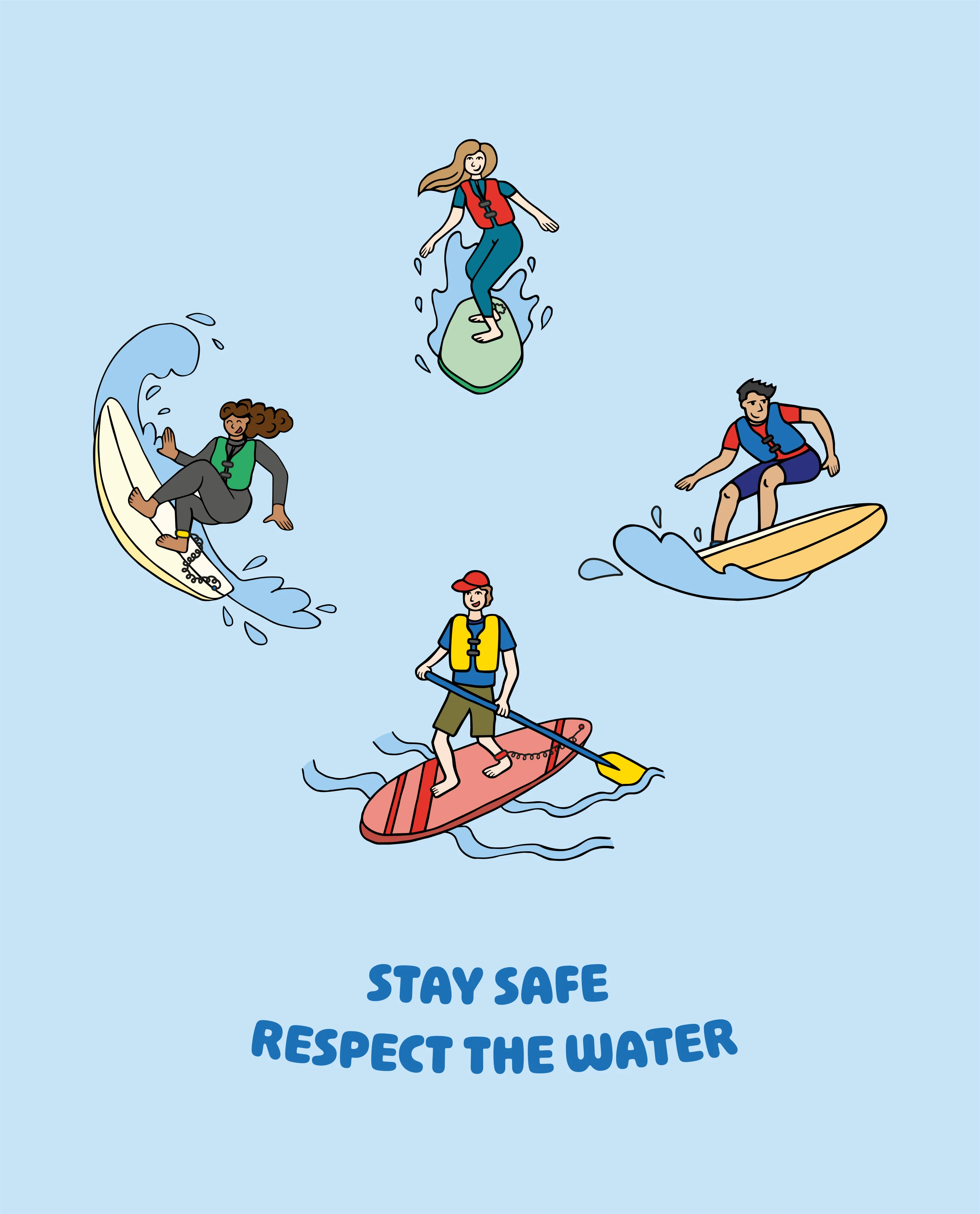 Surfers illustration