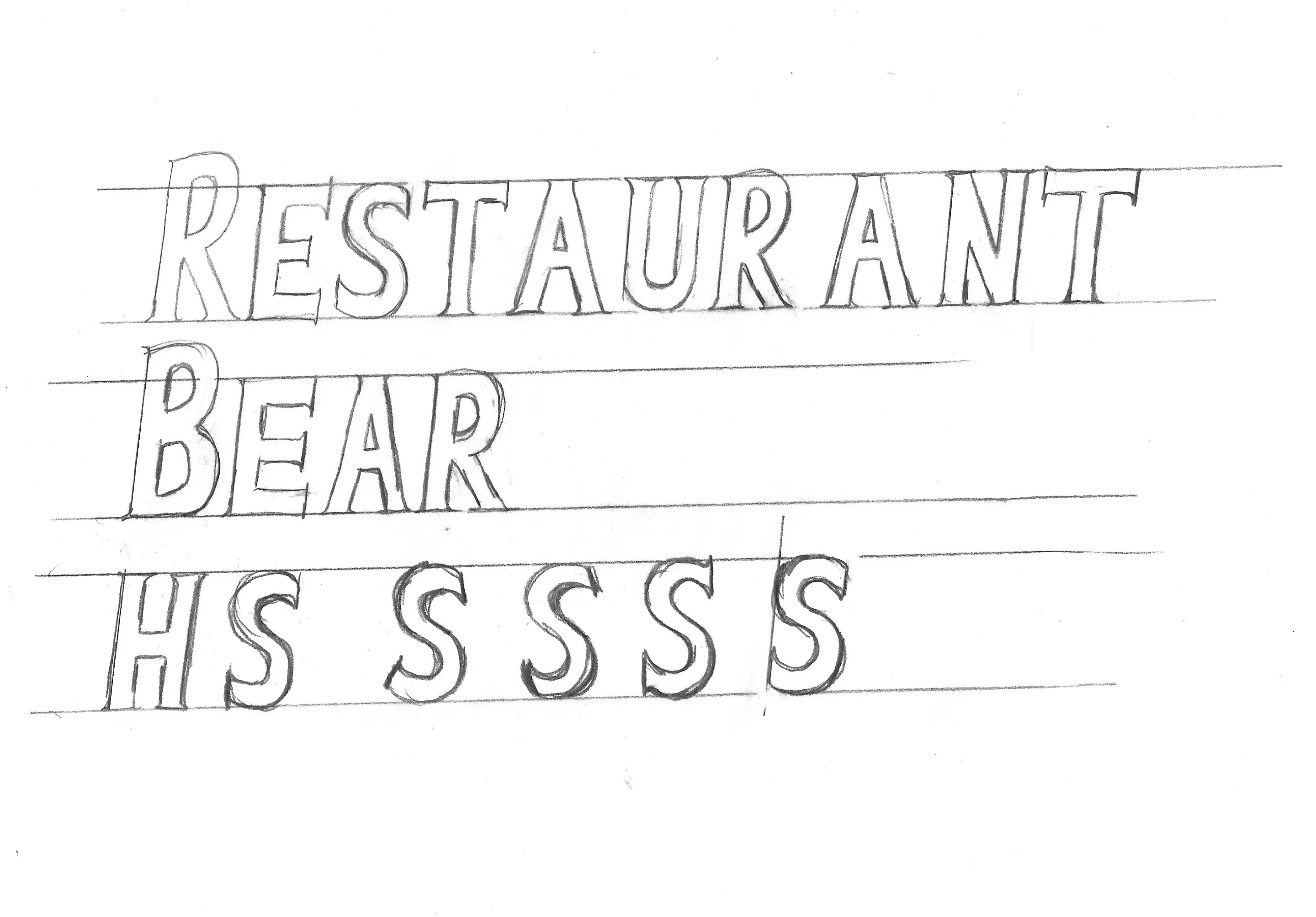 Restaurant Bear lettering