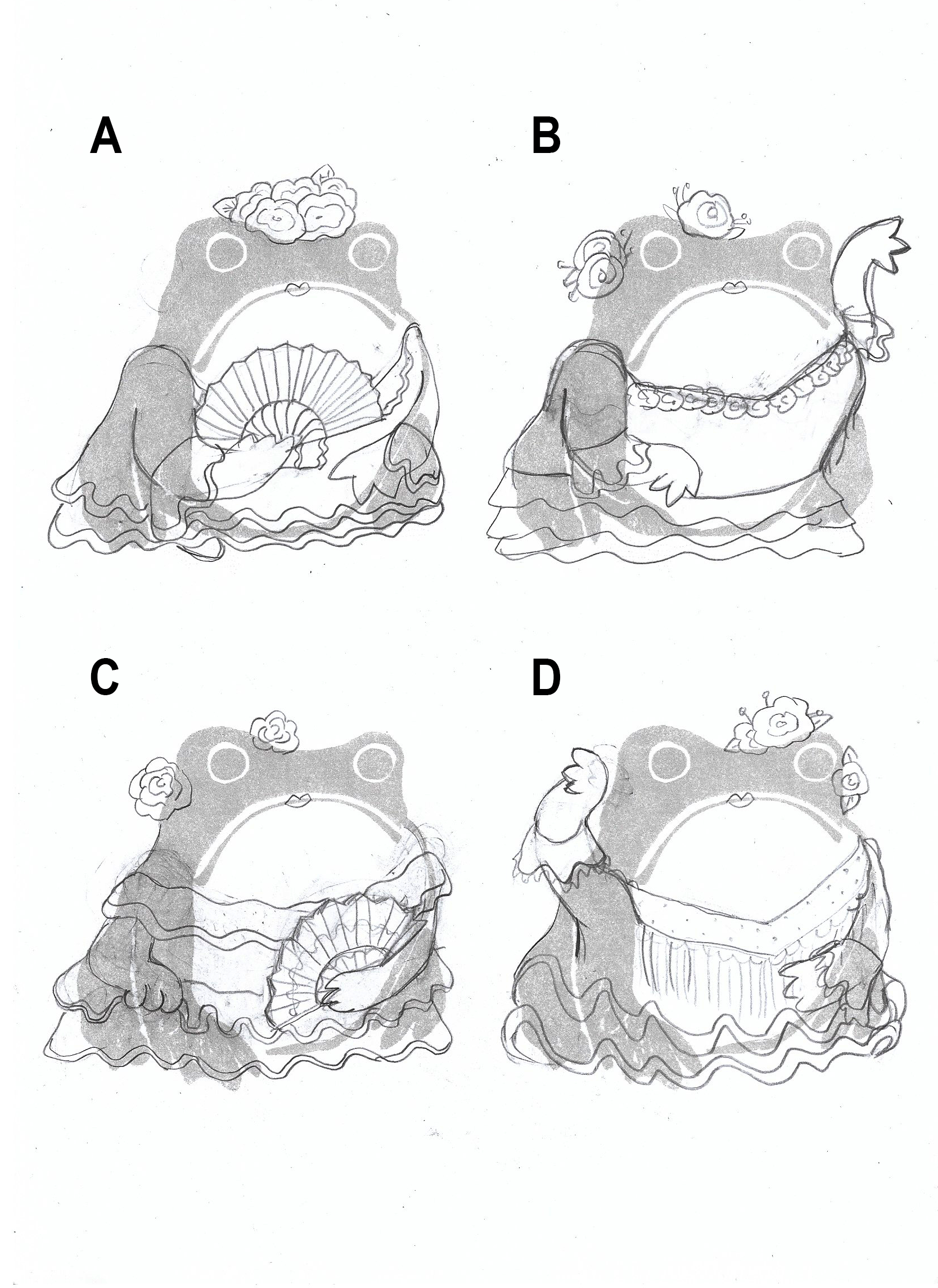 Flamenco frogs sketch